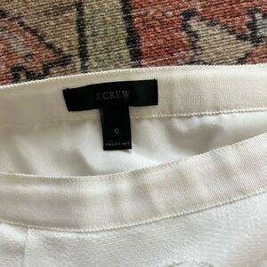 J. crew white mid length skirt, size 0